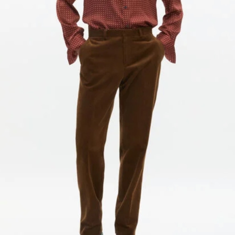✔️#H BNWT THE KOOPLES BROWN CORDUROY TAILORED SUIT PANTS RETAIL $365 USD